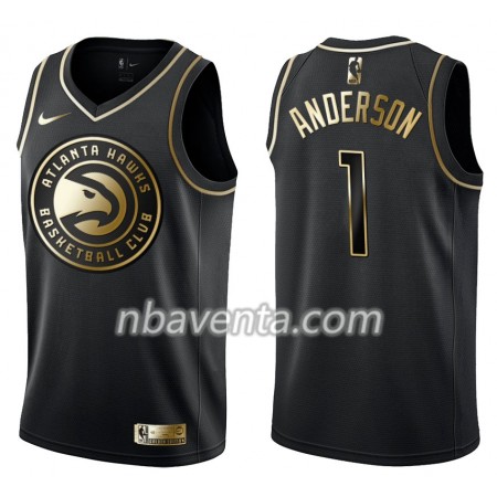 Camiseta Hombre Atlanta Hawks Justin Anderson 1 Nike Negro Golden Edition Swingman